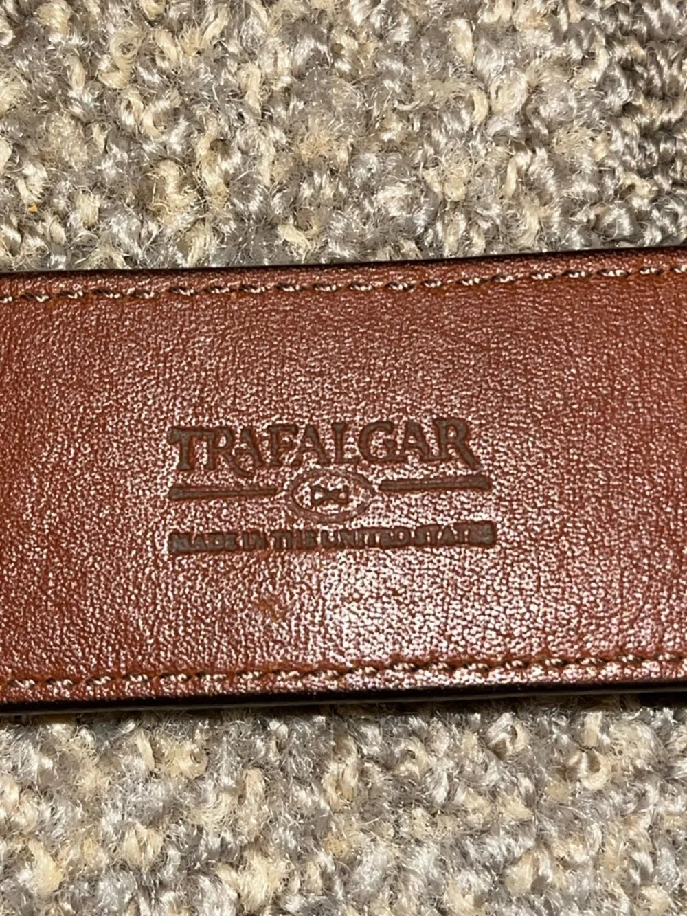 Trafalgar Brown Leather Belt with Brass Buckle